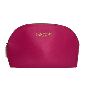 Lancôme Pink Cosmetic Bag - Zipper Pouch with Gold Logo, Travel Makeup Organizer